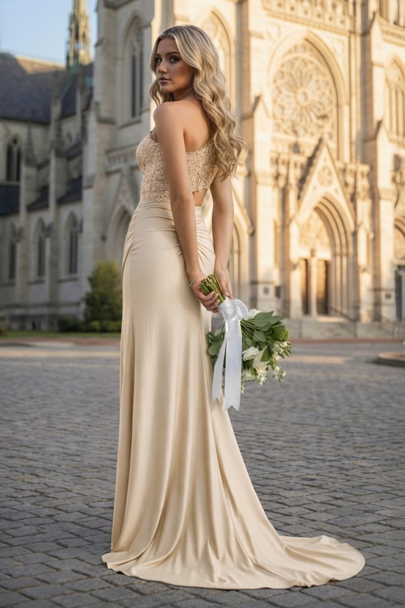Royal Blue - One Shoulder Sheath Lace Appliqued Prom Dresses With Cutout