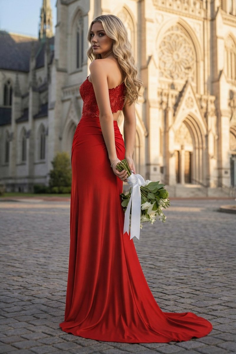 Royal Blue - One Shoulder Sheath Lace Appliqued Prom Dresses With Cutout