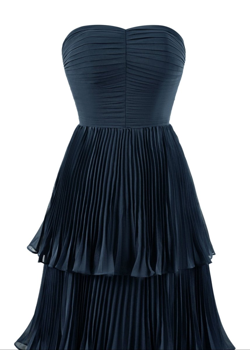 Strapless Emerald Green Ruffle Multi-Layer Long Prom Dress